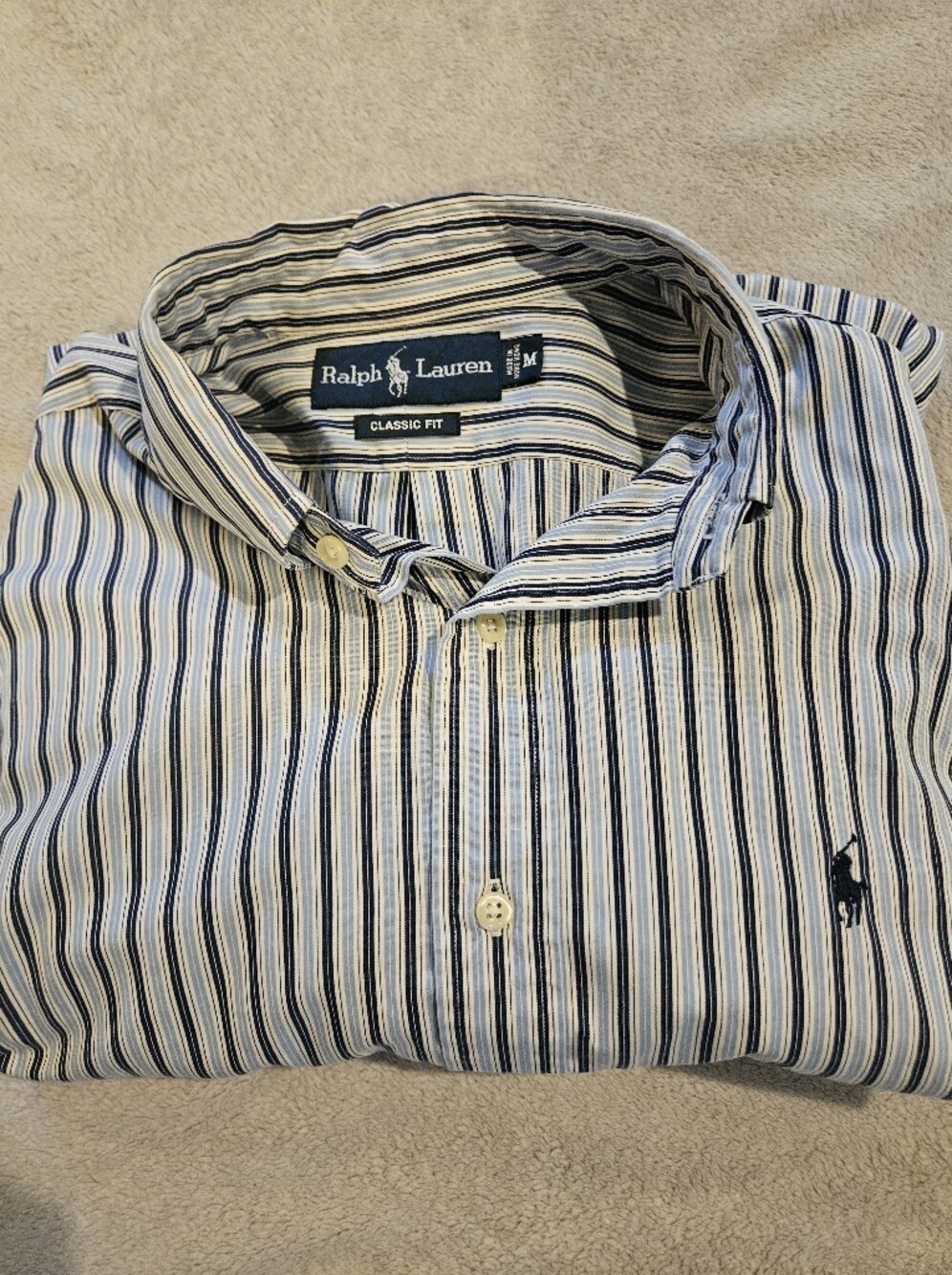 Classic Ralph Lauren Classic Fit Men’s Striped Button Down Shirt Size M